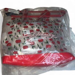 Ed Hardy Cherry Design Tote with Red Accents